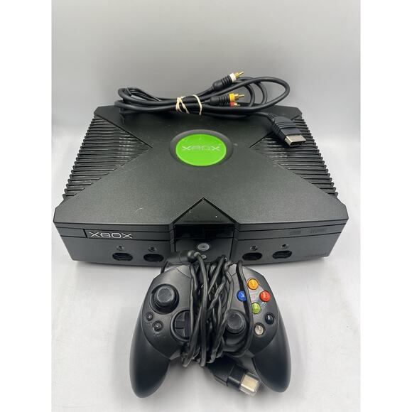 Microsoft Original Xbox Console w/ OEM Controller & AV Cord Tested Working - Picture 2 of 16